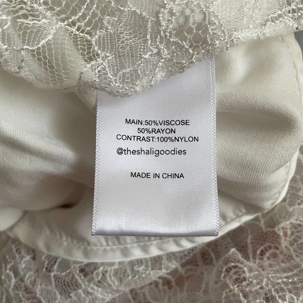 AJE Veil Lace Shirt Ivory White Button Down Top - Picture 11 of 11